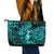 Hawaii Hula Girl Leather Tote Bag Hibiscus Hawaii Tribal Tattoo Turquoise Version LT01 - Polynesian Pride