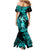 Hawaii Hula Girl Mermaid Dress Hibiscus Hawaii Tribal Tattoo Turquoise Version LT01 - Polynesian Pride