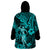 Hawaii Hula Girl Wearable Blanket Hoodie Hibiscus Hawaii Tribal Tattoo Turquoise Version LT01 - Polynesian Pride