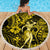 Hawaii Hula Girl Beach Blanket Hibiscus Hawaii Tribal Tattoo Yellow Version LT01 - Wonder Print Shop