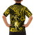 Hawaii Hula Girl Family Matching Long Sleeve Bodycon Dress and Hawaiian Shirt Hibiscus Hawaii Tribal Tattoo Yellow Version LT01 - Polynesian Pride