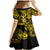 Hawaii Hula Girl Family Matching Mermaid Dress and Hawaiian Shirt Hibiscus Hawaii Tribal Tattoo Yellow Version LT01 - Polynesian Pride