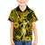 Hawaii Hula Girl Family Matching Off Shoulder Long Sleeve Dress and Hawaiian Shirt Hibiscus Hawaii Tribal Tattoo Yellow Version LT01 Son's Shirt Yellow - Polynesian Pride