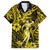 Hawaii Hula Girl Family Matching Puletasi Dress and Hawaiian Shirt Hibiscus Hawaii Tribal Tattoo Yellow Version LT01 Dad's Shirt - Short Sleeve Yellow - Polynesian Pride