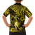 Hawaii Hula Girl Family Matching Short Sleeve Bodycon Dress and Hawaiian Shirt Hibiscus Hawaii Tribal Tattoo Yellow Version LT01 - Polynesian Pride