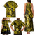 Hawaii Hula Girl Family Matching Tank Maxi Dress and Hawaiian Shirt Hibiscus Hawaii Tribal Tattoo Yellow Version LT01 - Polynesian Pride