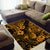 Hawaii Pineapple Area Rug Paradise Flowers Pacific With Gold Polynesian Tribal LT01 - Polynesian Pride