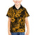 Hawaii Pineapple Family Matching Mermaid Dress and Hawaiian Shirt Paradise Flowers Pacific With Gold Polynesian Tribal LT01 Son's Shirt Gold - Polynesian Pride