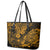 Hawaii Pineapple Leather Tote Bag Paradise Flowers Pacific With Gold Polynesian Tribal LT01 - Polynesian Pride