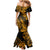 Hawaii Pineapple Mermaid Dress Paradise Flowers Pacific With Gold Polynesian Tribal LT01 - Polynesian Pride