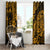 Hawaii Pineapple Window Curtain Paradise Flowers Pacific With Gold Polynesian Tribal LT01 - Polynesian Pride