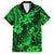 Hawaii Pineapple Family Matching Off Shoulder Short Dress and Hawaiian Shirt Paradise Flowers Pacific With Green Polynesian Tribal LT01 Dad's Shirt - Short Sleeve Green - Polynesian Pride