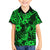 Hawaii Pineapple Family Matching Off Shoulder Short Dress and Hawaiian Shirt Paradise Flowers Pacific With Green Polynesian Tribal LT01 Son's Shirt Green - Polynesian Pride