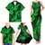 Hawaii Pineapple Family Matching Tank Maxi Dress and Hawaiian Shirt Paradise Flowers Pacific With Green Polynesian Tribal LT01 - Polynesian Pride