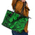 Hawaii Pineapple Leather Tote Bag Paradise Flowers Pacific With Green Polynesian Tribal LT01 - Polynesian Pride