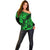 Hawaii Pineapple Off Shoulder Sweater Paradise Flowers Pacific With Green Polynesian Tribal LT01 - Polynesian Pride