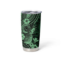 Hawaii Pineapple Tumbler Cup Paradise Flowers Pacific With Green Polynesian Tribal LT01 - Polynesian Pride