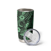 Hawaii Pineapple Tumbler Cup Paradise Flowers Pacific With Green Polynesian Tribal LT01 - Polynesian Pride