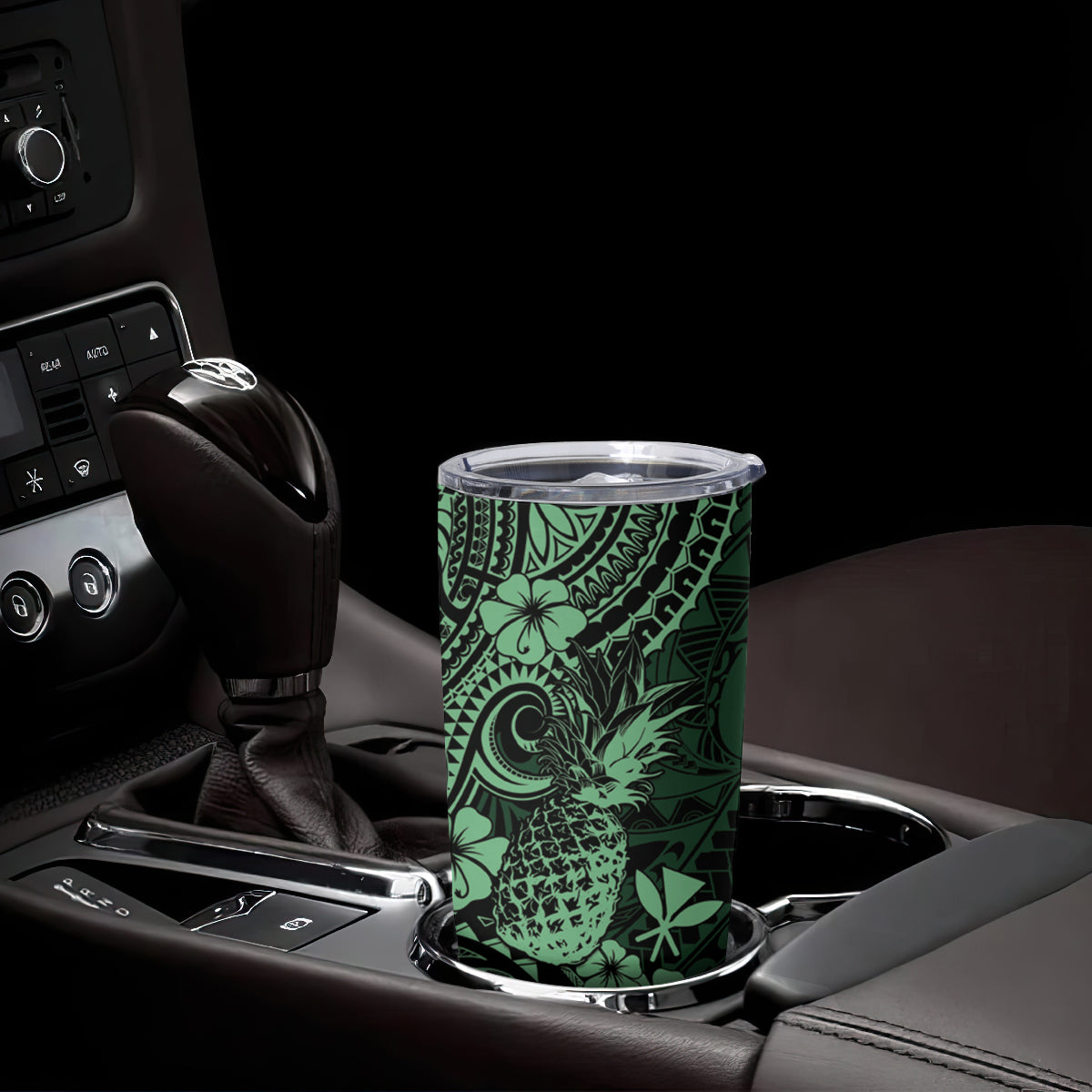 Hawaii Pineapple Tumbler Cup Paradise Flowers Pacific With Green Polynesian Tribal LT01 - Polynesian Pride