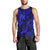 Hawaii Pineapple Men Tank Top Paradise Flowers Pacific With Navy Blue Polynesian Tribal LT01 - Polynesian Pride