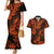 Hawaii Pineapple Couples Matching Mermaid Dress and Hawaiian Shirt Paradise Flowers Pacific With Orange Polynesian Tribal LT01 Orange - Polynesian Pride