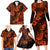 Hawaii Pineapple Family Matching Long Sleeve Bodycon Dress and Hawaiian Shirt Paradise Flowers Pacific With Orange Polynesian Tribal LT01 - Polynesian Pride