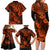 Hawaii Pineapple Family Matching Long Sleeve Bodycon Dress and Hawaiian Shirt Paradise Flowers Pacific With Orange Polynesian Tribal LT01 - Polynesian Pride