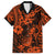 Hawaii Pineapple Family Matching Long Sleeve Bodycon Dress and Hawaiian Shirt Paradise Flowers Pacific With Orange Polynesian Tribal LT01 Dad's Shirt - Short Sleeve Orange - Polynesian Pride