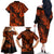 Hawaii Pineapple Family Matching Off Shoulder Long Sleeve Dress and Hawaiian Shirt Paradise Flowers Pacific With Orange Polynesian Tribal LT01 - Polynesian Pride