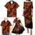 Hawaii Pineapple Family Matching Puletasi Dress and Hawaiian Shirt Paradise Flowers Pacific With Orange Polynesian Tribal LT01 - Polynesian Pride