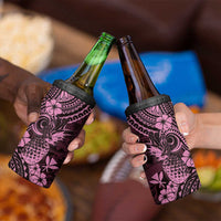 Hawaii Pineapple 4 in 1 Can Cooler Tumbler Paradise Flowers Pacific With Pink Polynesian Tribal LT01 - Polynesian Pride