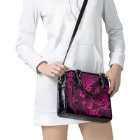 Hawaii Pineapple Shoulder Handbag Paradise Flowers Pacific With Pink Polynesian Tribal LT01 - Polynesian Pride