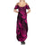 Hawaii Pineapple Summer Maxi Dress Paradise Flowers Pacific With Pink Polynesian Tribal LT01 - Polynesian Pride