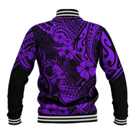 Hawaii Pineapple Baseball Jacket Polynesian Pattern Purple Version LT01 - Polynesian Pride