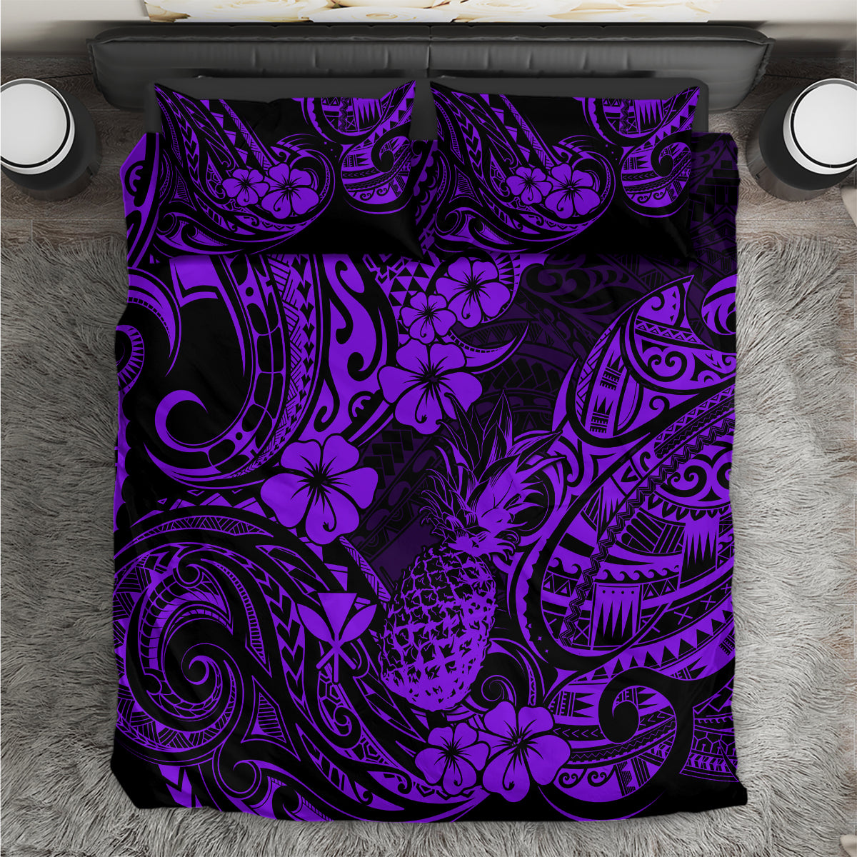 Hawaii Pineapple Bedding Set Polynesian Pattern Purple Version LT01 Purple - Polynesian Pride