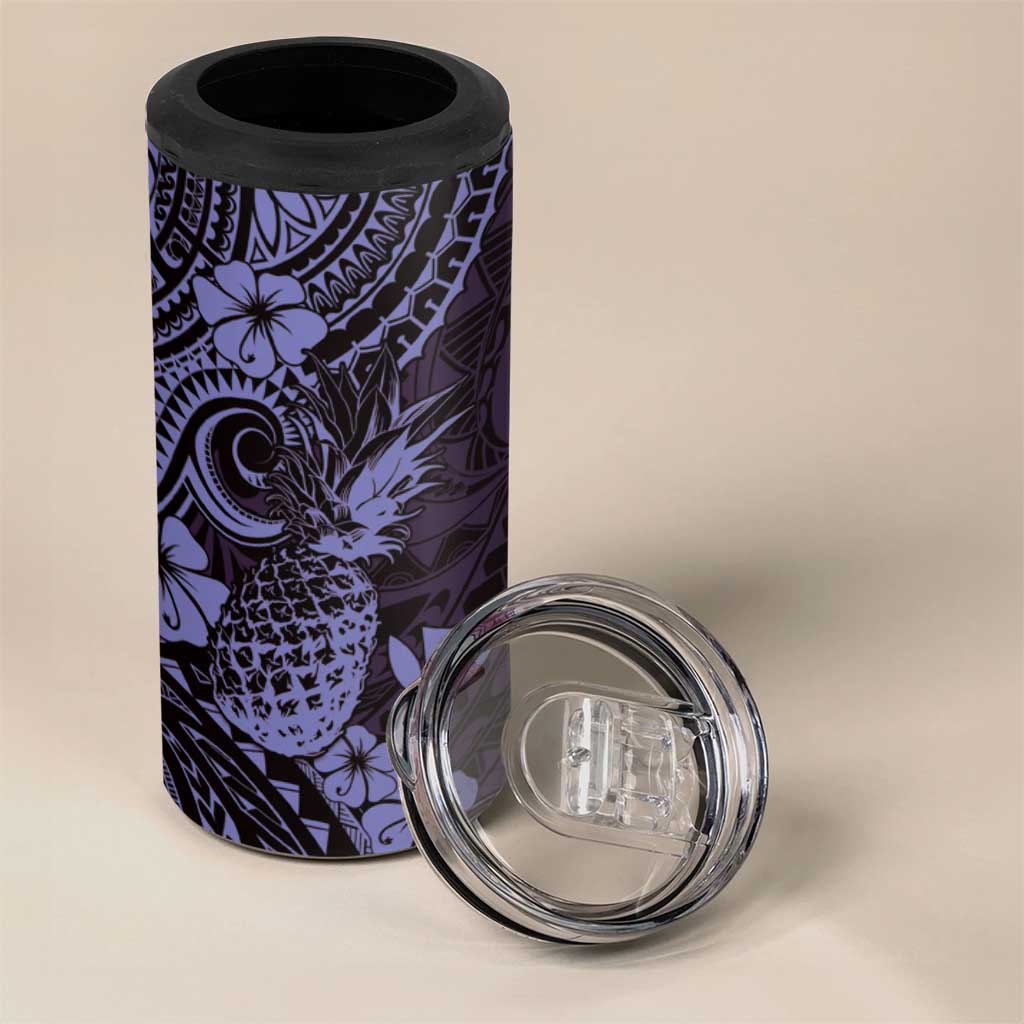 Hawaii Pineapple 4 in 1 Can Cooler Tumbler Polynesian Pattern Purple Version LT01 - Polynesian Pride
