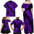 Hawaii Pineapple Family Matching Off Shoulder Maxi Dress and Hawaiian Shirt Polynesian Pattern Purple Version LT01 - Polynesian Pride