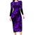 Hawaii Pineapple Long Sleeve Bodycon Dress Polynesian Pattern Purple Version LT01 Long Dress Purple - Polynesian Pride