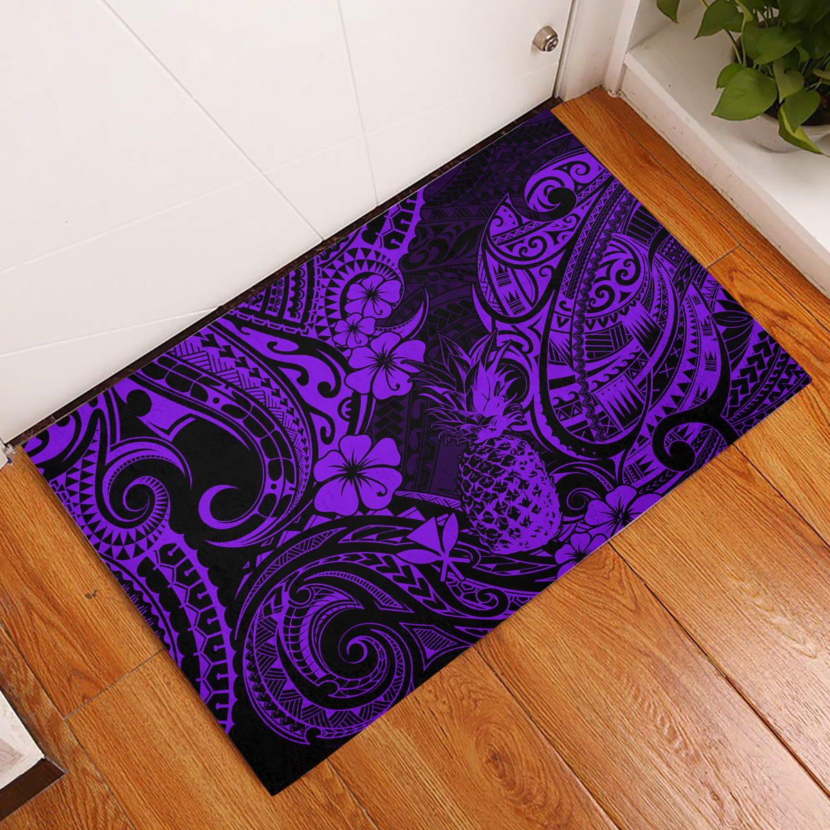 Hawaii Pineapple Rubber Doormat Polynesian Pattern Purple Version LT01 Purple - Polynesian Pride