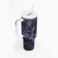 Hawaii Pineapple Tumbler With Handle Polynesian Pattern Purple Version LT01 - Polynesian Pride