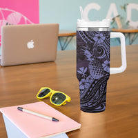 Hawaii Pineapple Tumbler With Handle Polynesian Pattern Purple Version LT01 - Polynesian Pride