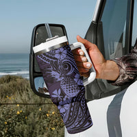 Hawaii Pineapple Tumbler With Handle Polynesian Pattern Purple Version LT01 - Polynesian Pride