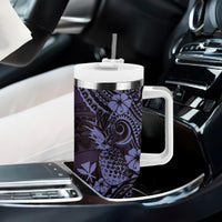 Hawaii Pineapple Tumbler With Handle Polynesian Pattern Purple Version LT01 - Polynesian Pride
