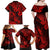 Hawaii Pineapple Family Matching Off Shoulder Maxi Dress and Hawaiian Shirt Polynesian Pattern Red Version LT01 - Polynesian Pride