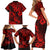 Hawaii Pineapple Family Matching Short Sleeve Bodycon Dress and Hawaiian Shirt Polynesian Pattern Red Version LT01 - Polynesian Pride