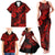 Hawaii Pineapple Family Matching Tank Maxi Dress and Hawaiian Shirt Polynesian Pattern Red Version LT01 - Polynesian Pride