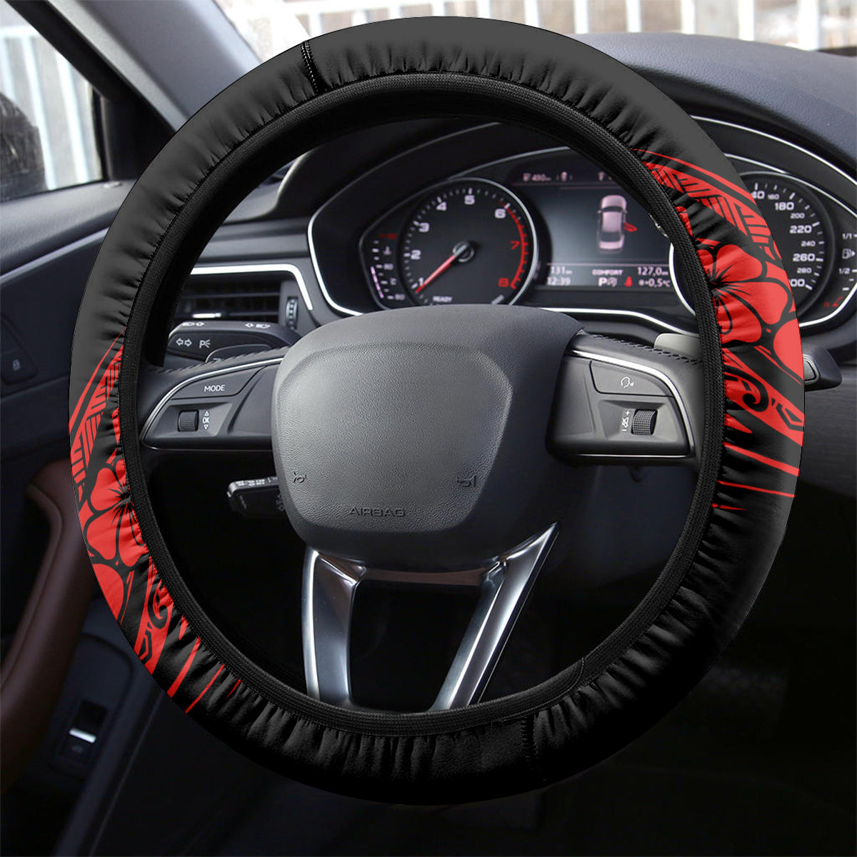 Hawaii Pineapple Steering Wheel Cover Polynesian Pattern Red Version LT01 - Polynesian Pride