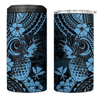 Hawaii Pineapple 4 in 1 Can Cooler Tumbler Polynesian Pattern Sky Blue Version LT01 One Size: 16 oz Blue - Polynesian Pride