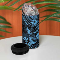 Hawaii Pineapple 4 in 1 Can Cooler Tumbler Polynesian Pattern Sky Blue Version LT01 - Polynesian Pride