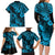 Hawaii Pineapple Family Matching Long Sleeve Bodycon Dress and Hawaiian Shirt Polynesian Pattern Sky Blue Version LT01 - Polynesian Pride